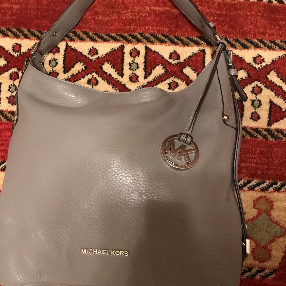 Michael Kors leather gray hobo handbag